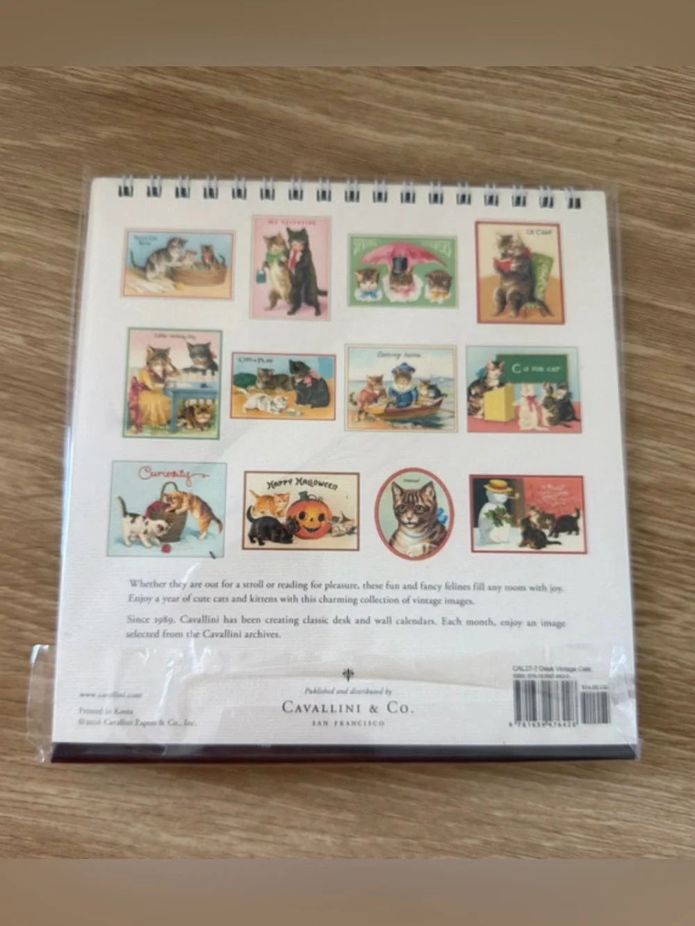 Cavallini 2027 Cats Easel Desk Calendar, 6x6.5 Inches